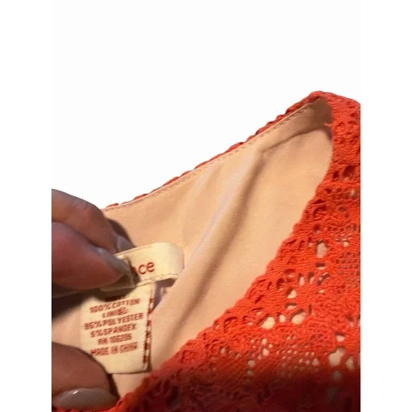 Sundance Catalog Emma Coral Floral Mesh Lace Embroidered Size 4 Wedding Guest - Picture 6 of 10